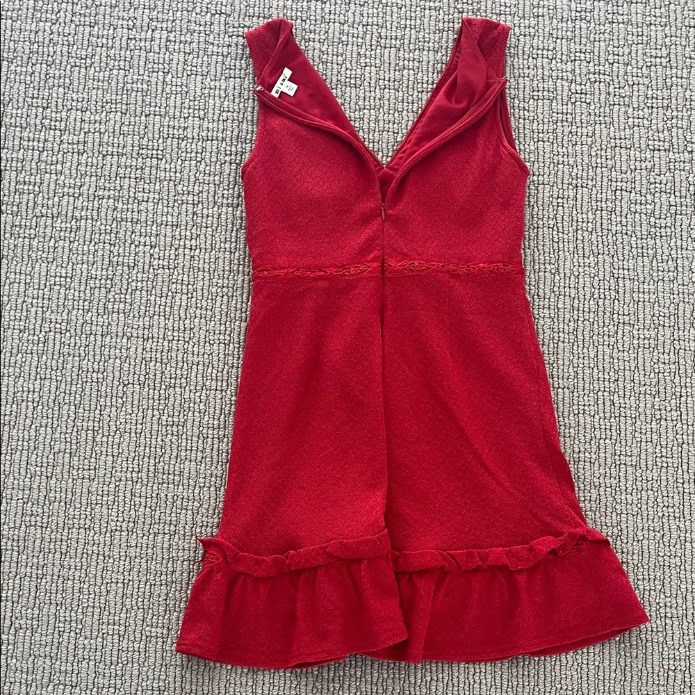 Red Ruffled mini Dress - Picture 6 of 7